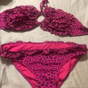 Xhiliration (Target) leopard swimsuit. Like new.